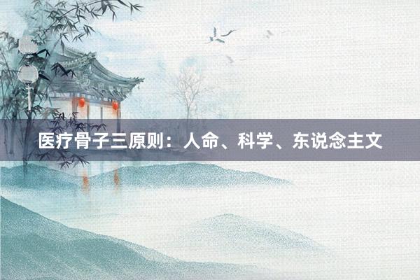 医疗骨子三原则：人命、科学、东说念主文
