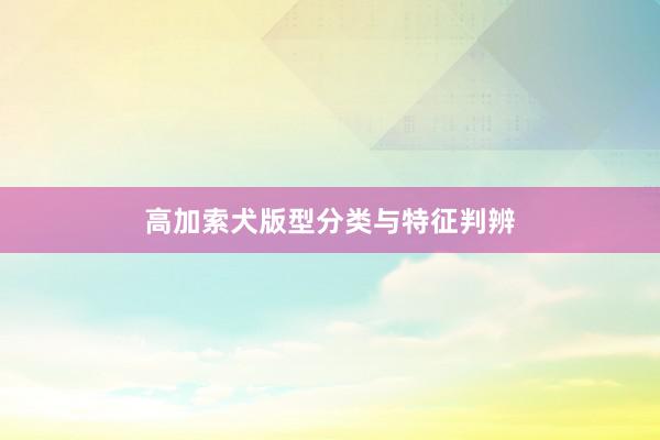 高加索犬版型分类与特征判辨